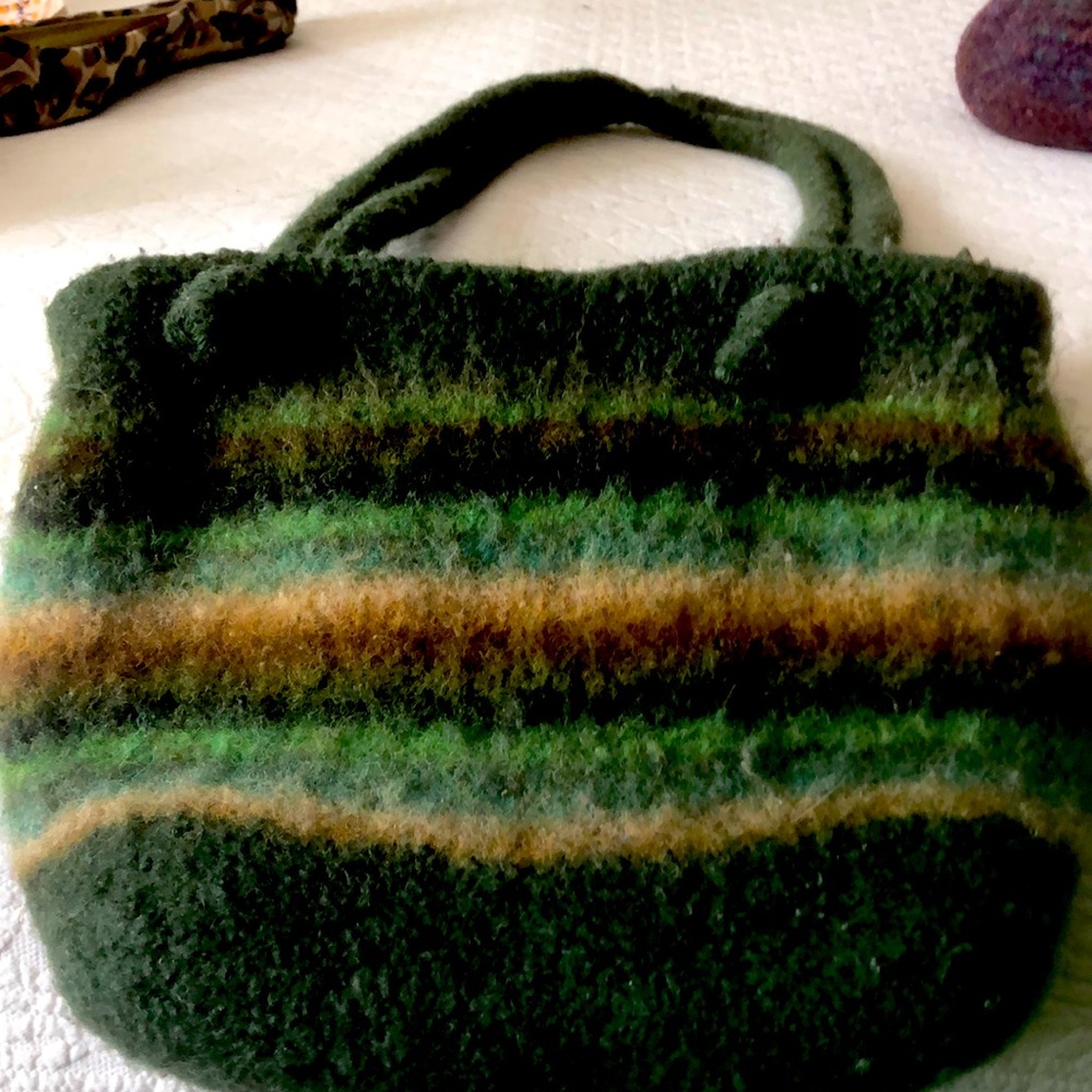 Felted wool purse